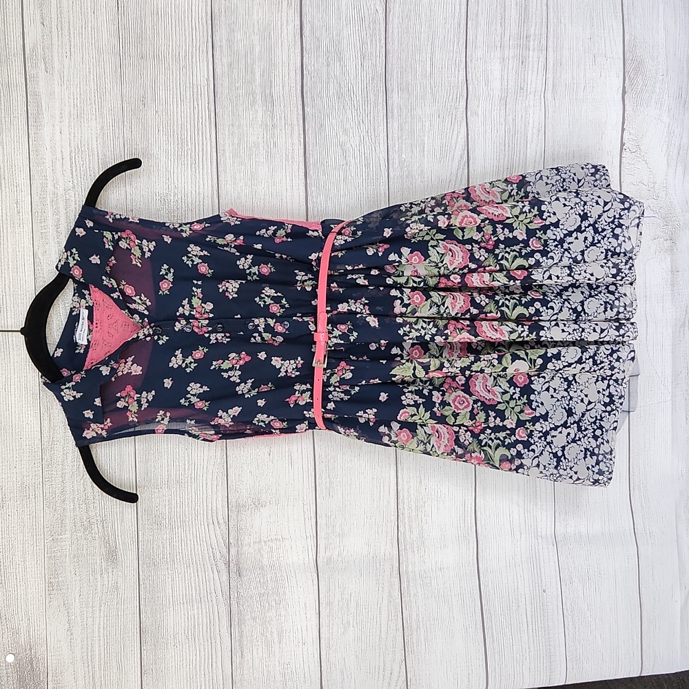 Knit works floral and lace dress
